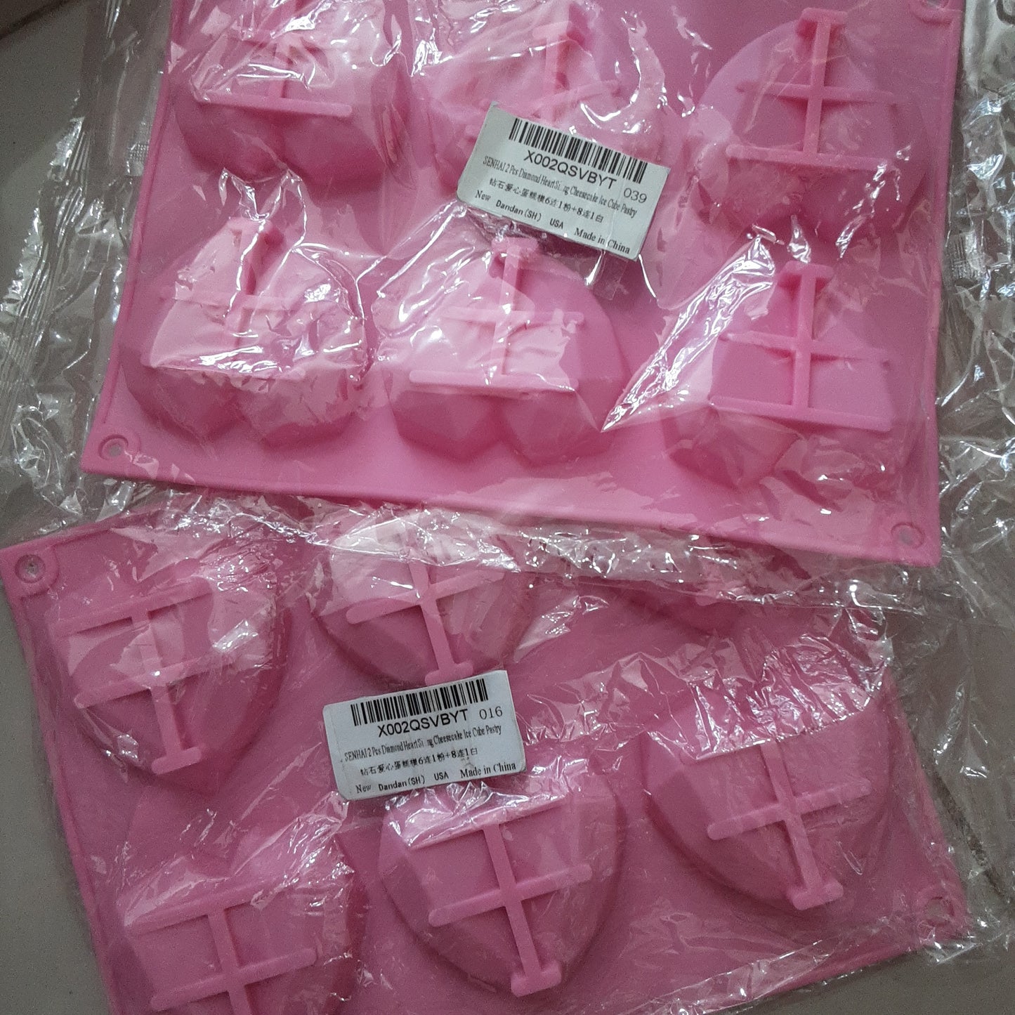 Molde de corazon rosado