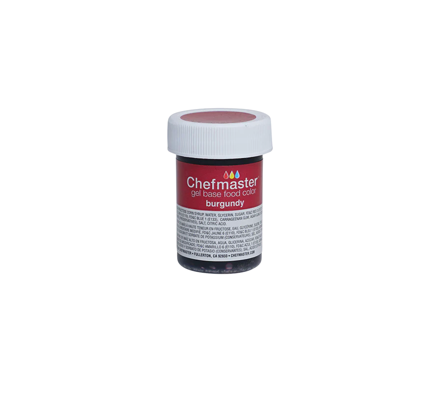 Color Borgoña Chefmaster Colorante alimentario en gel concentrado , 1 oz.