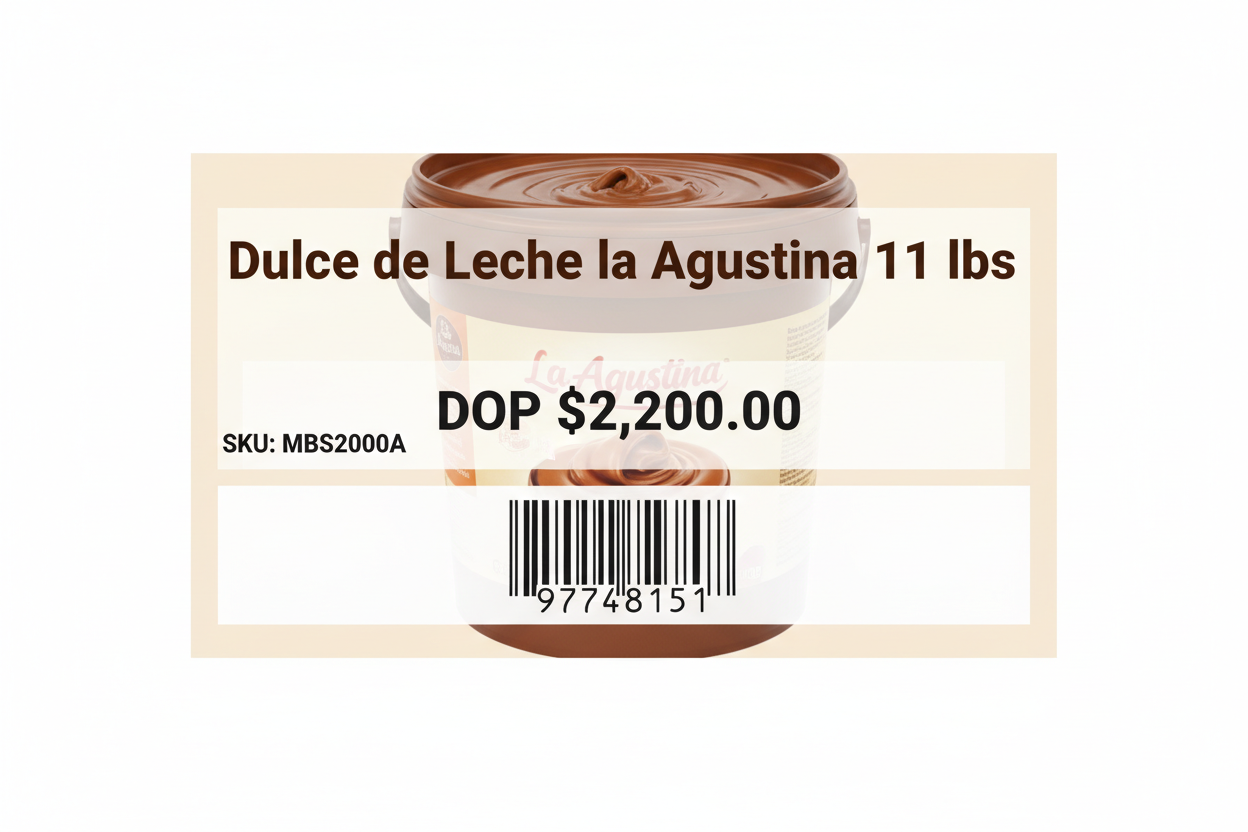 Etiqueta de producto Dulce de Leche la Agustina