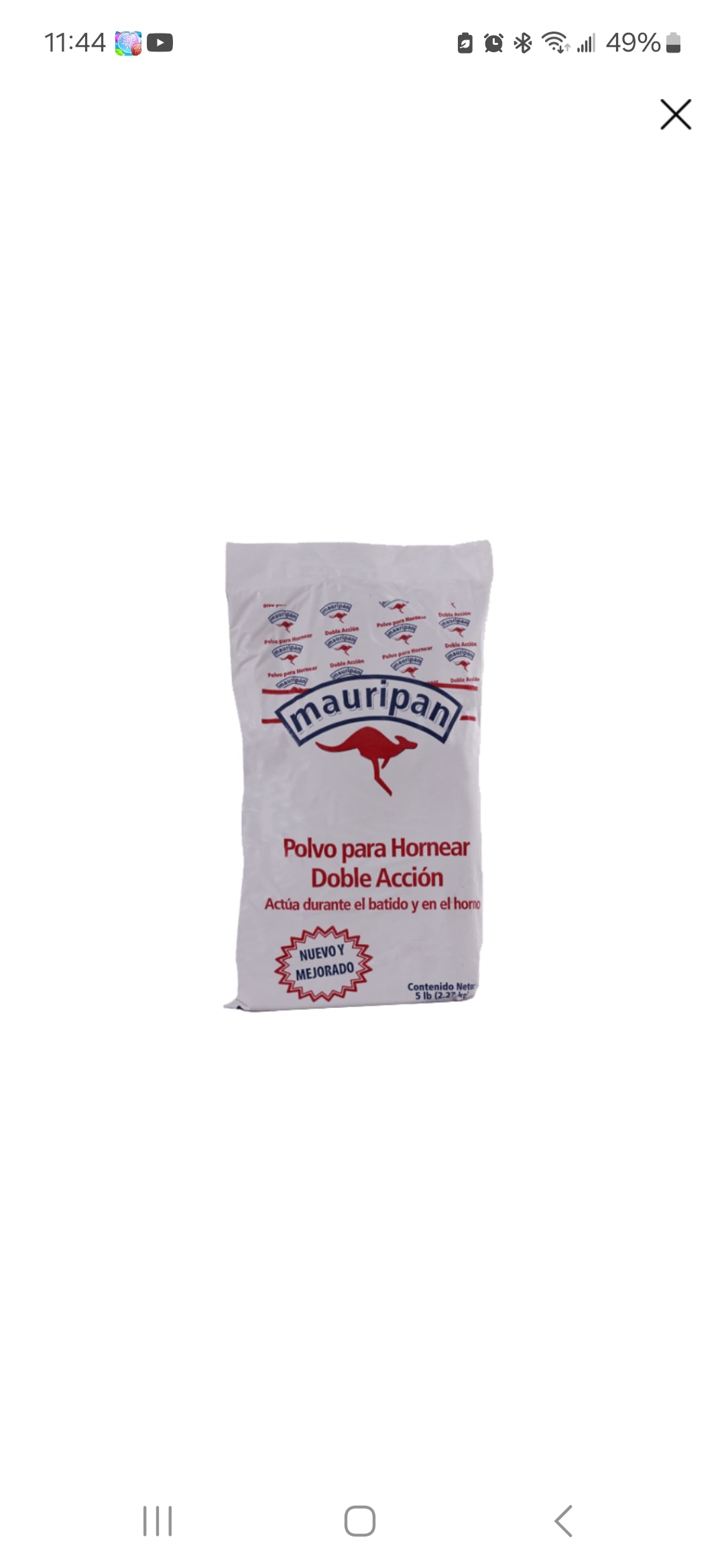 FUNDAS 5 LB - Polvo De Hornear Doble Accion Mauripan