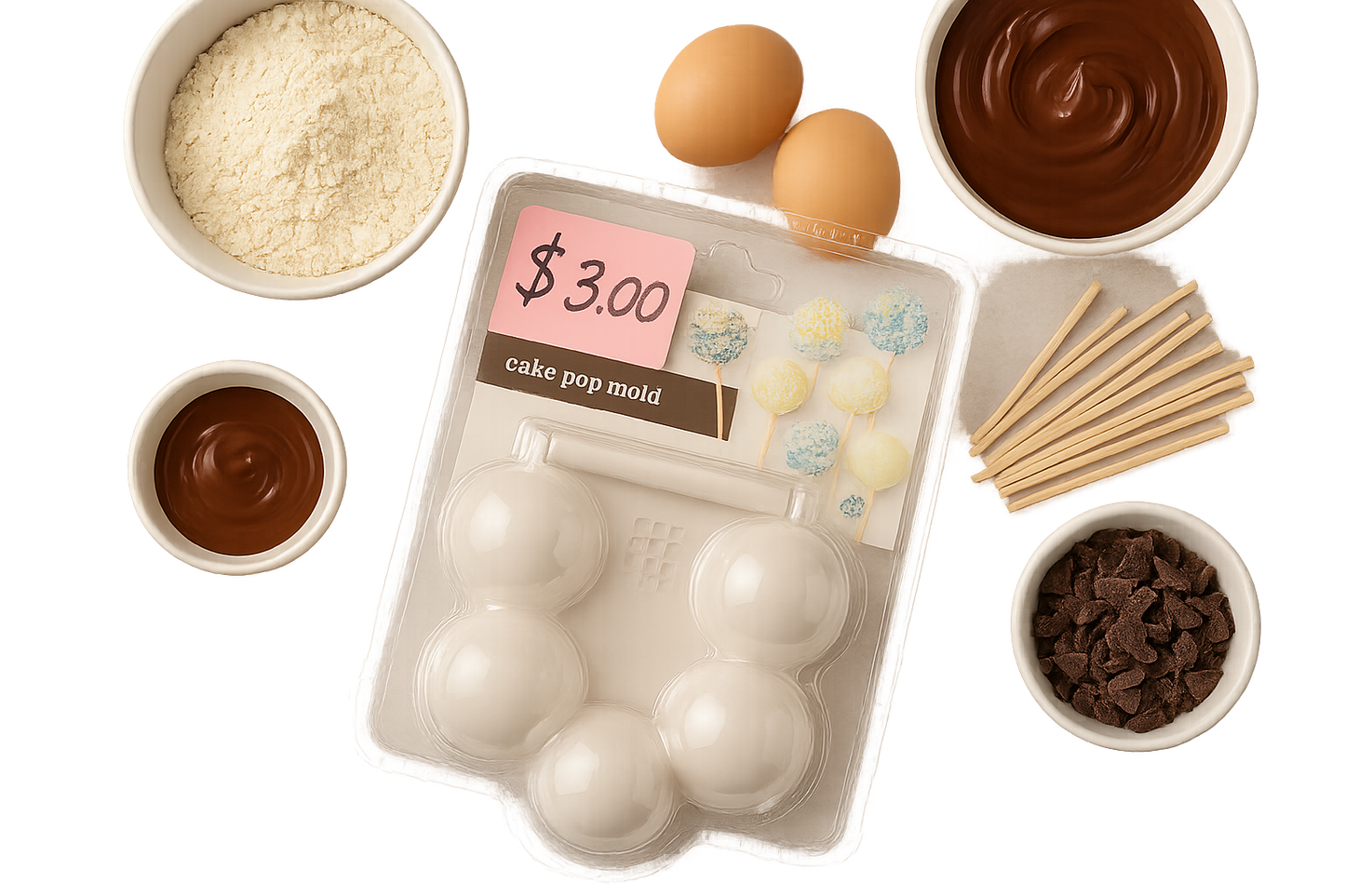 Vista flat lay con ingredientes