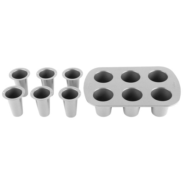 Molde para hornear vaso de chupito de acero antiadherente, 6 compartimentos