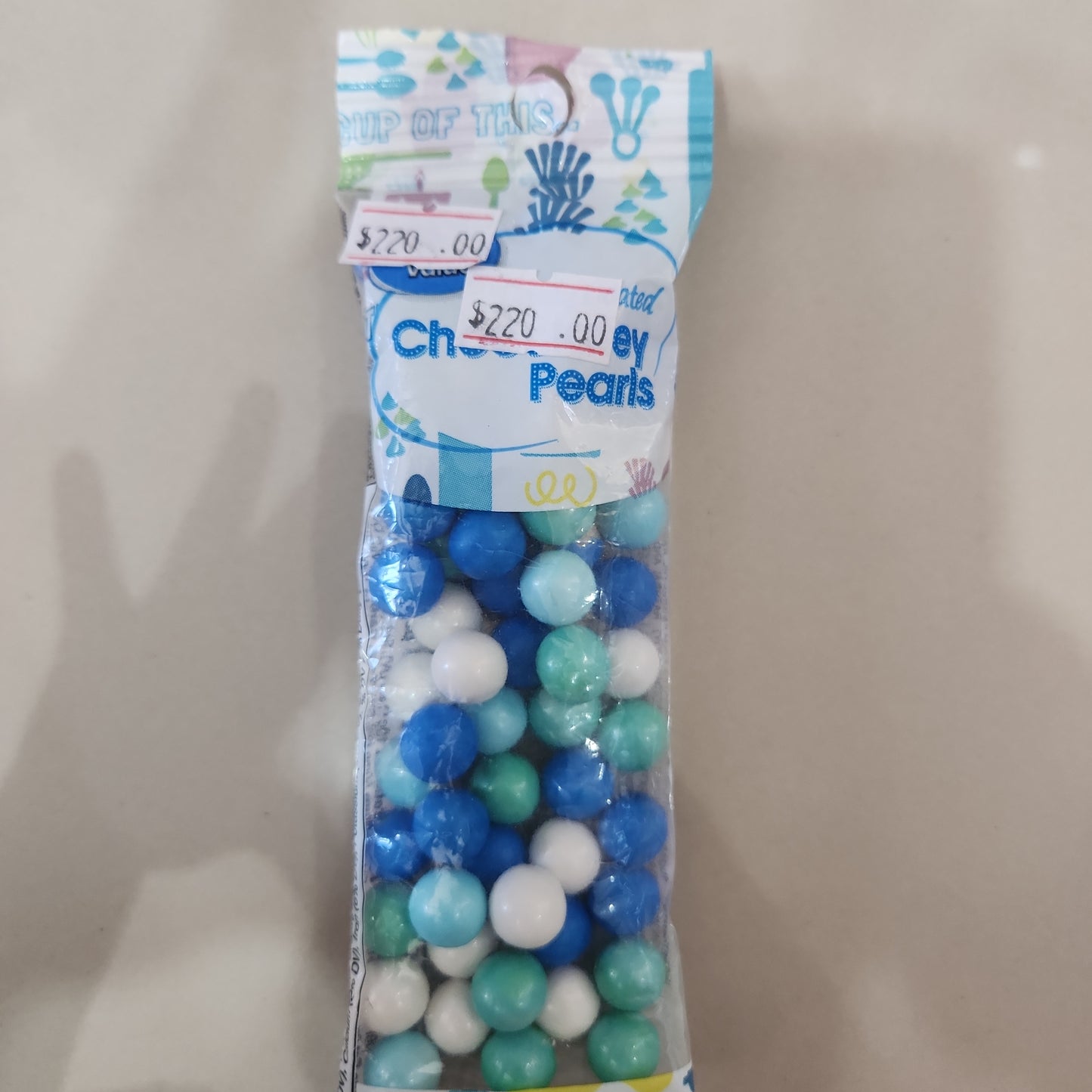 Perla de chocolate azul y verde