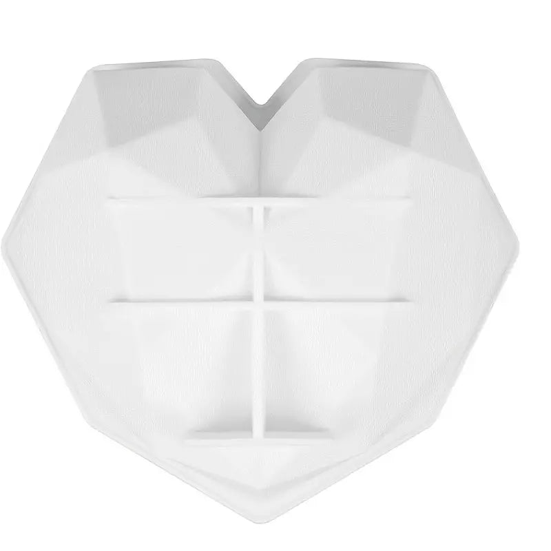 molde de silicona para hornear con forma de corazón de diamante blanco.