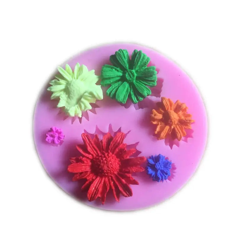 Moldes de silicona con forma de flor 3D 1-PC