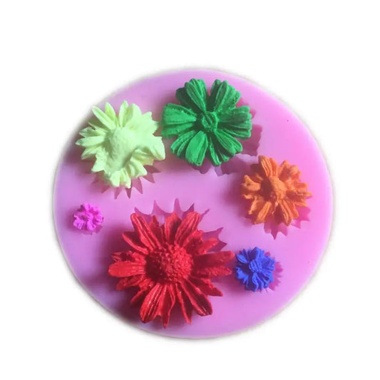 Moldes de silicona con forma de flor 3D 1-PC
