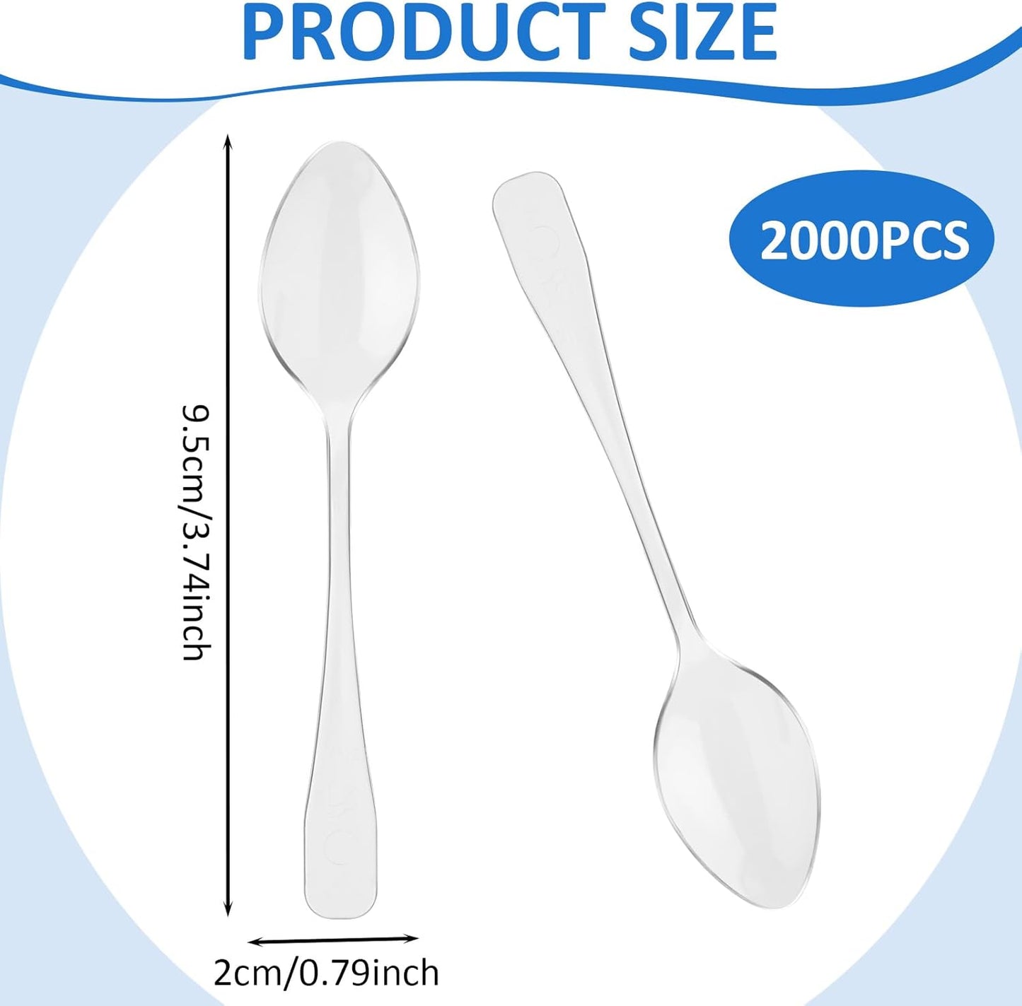Cucharitas de Postre Transparentes 4" 50 Piezas