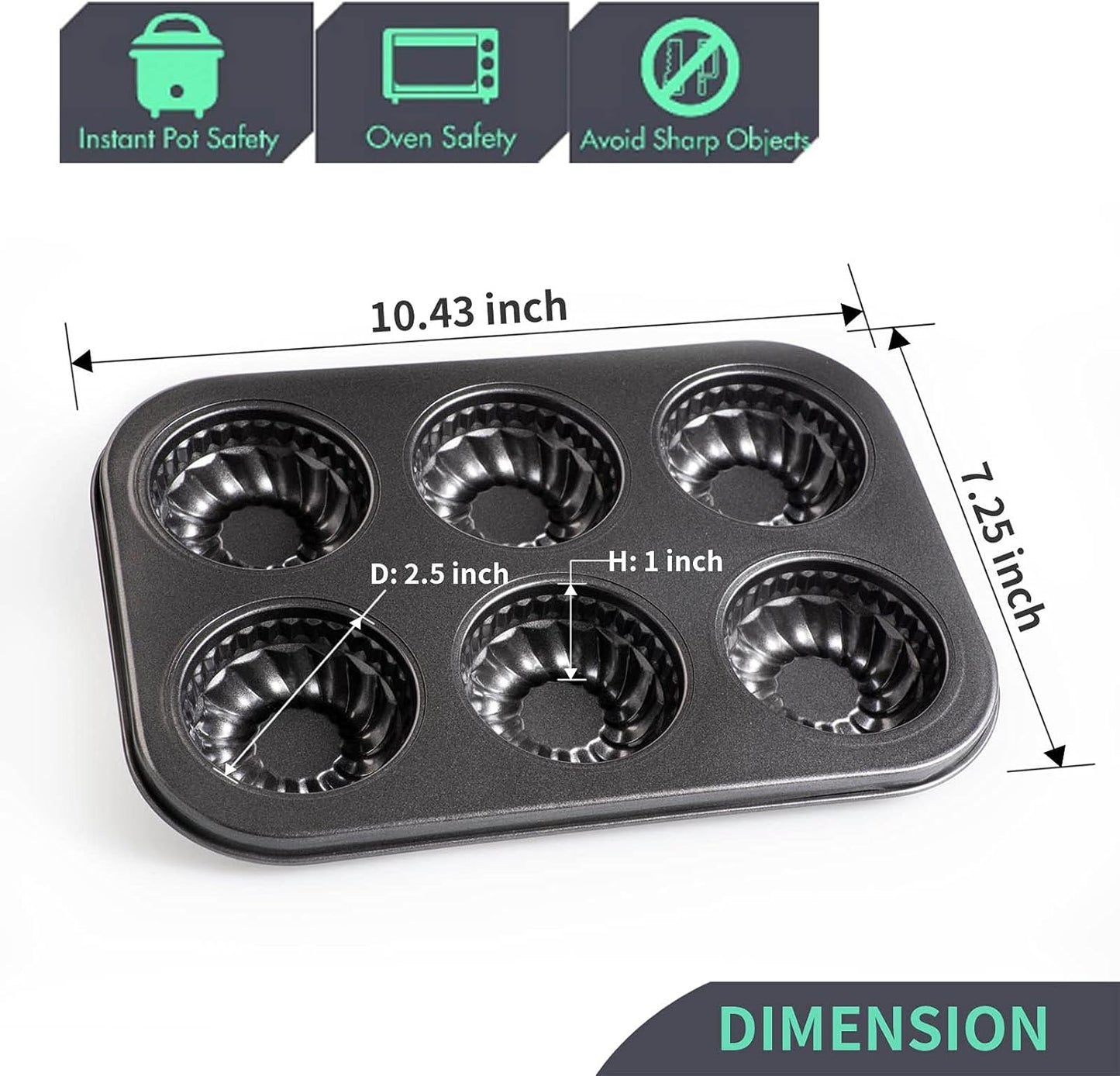 Mini molde para tartas 6 cavidades
