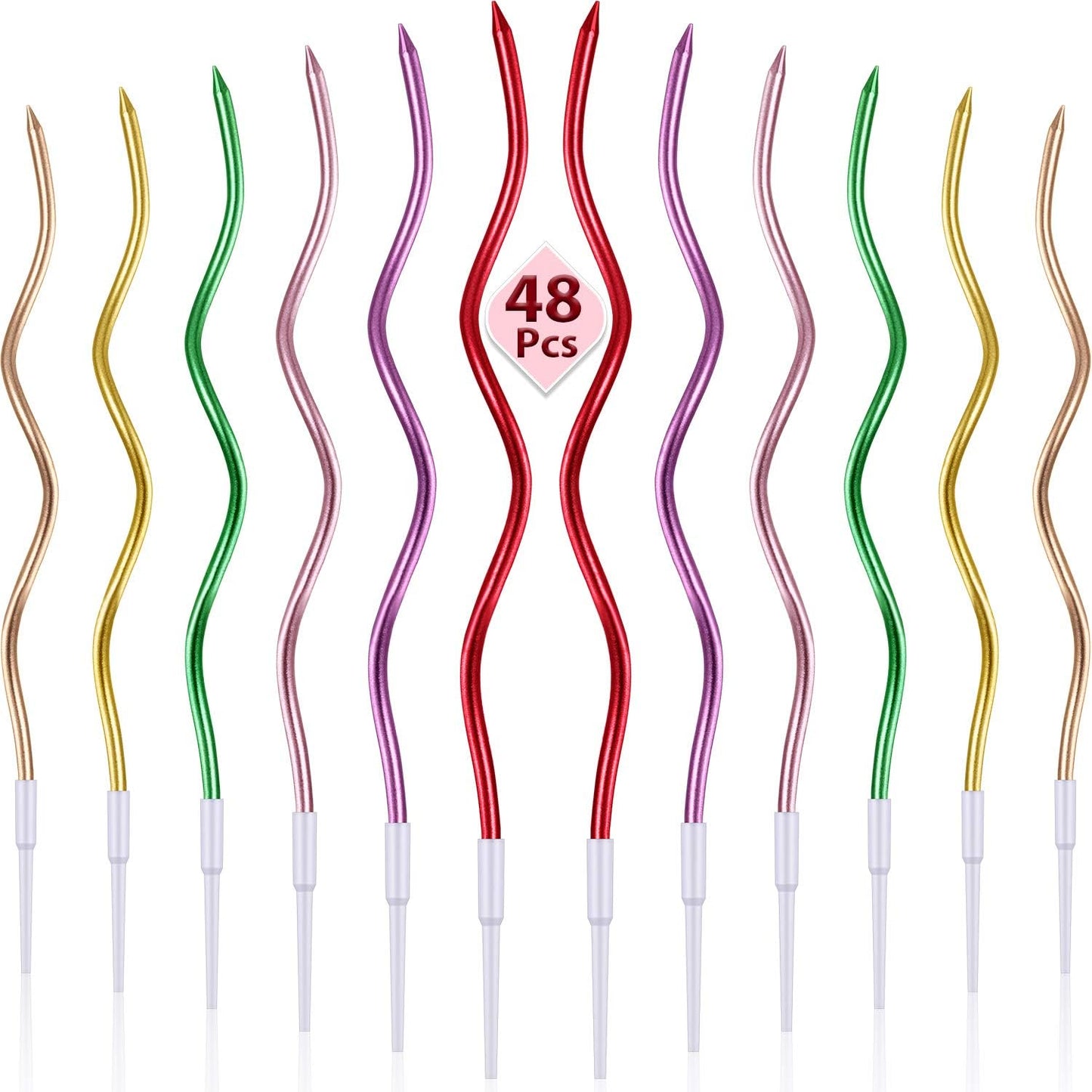 velas en espiral para pastel de cumpleaños set de 6 & 1 unidad