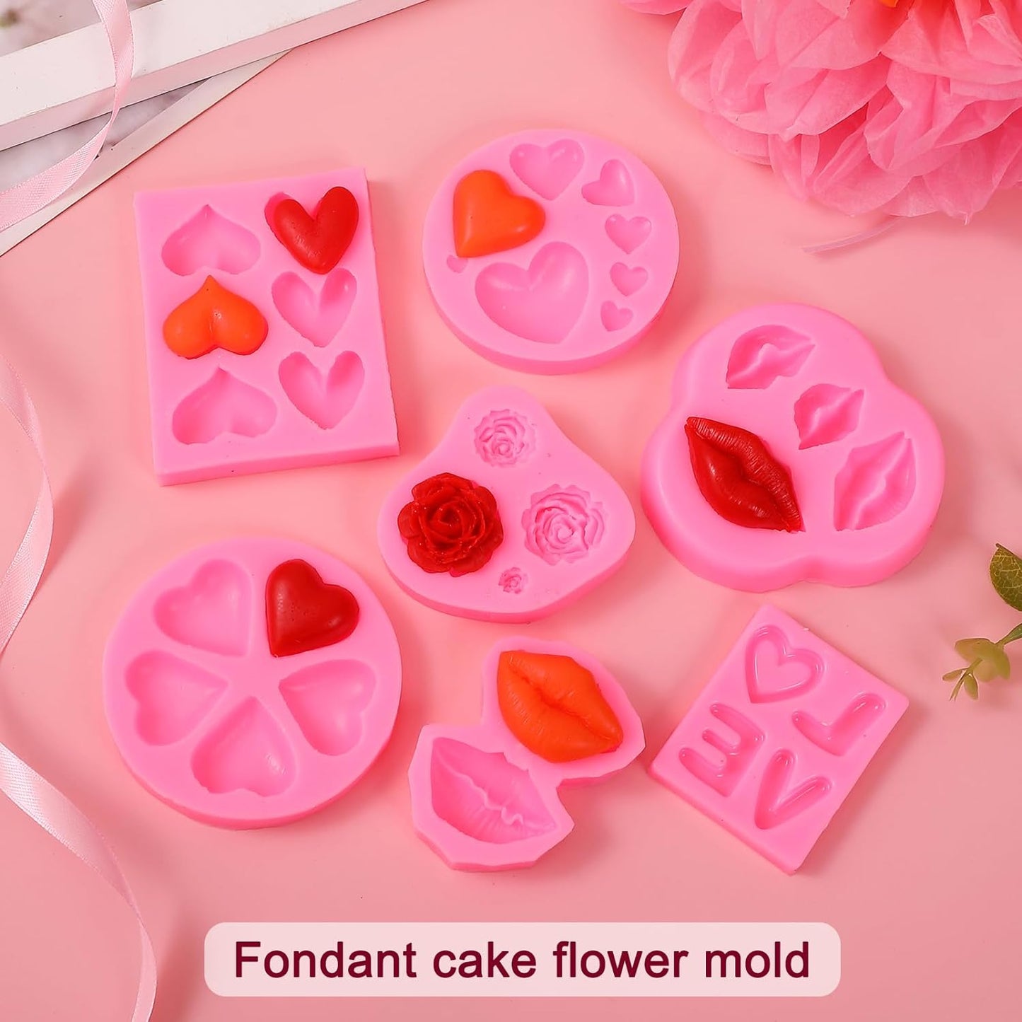 Juego de moldes de silicona para pasteles de San Valentín