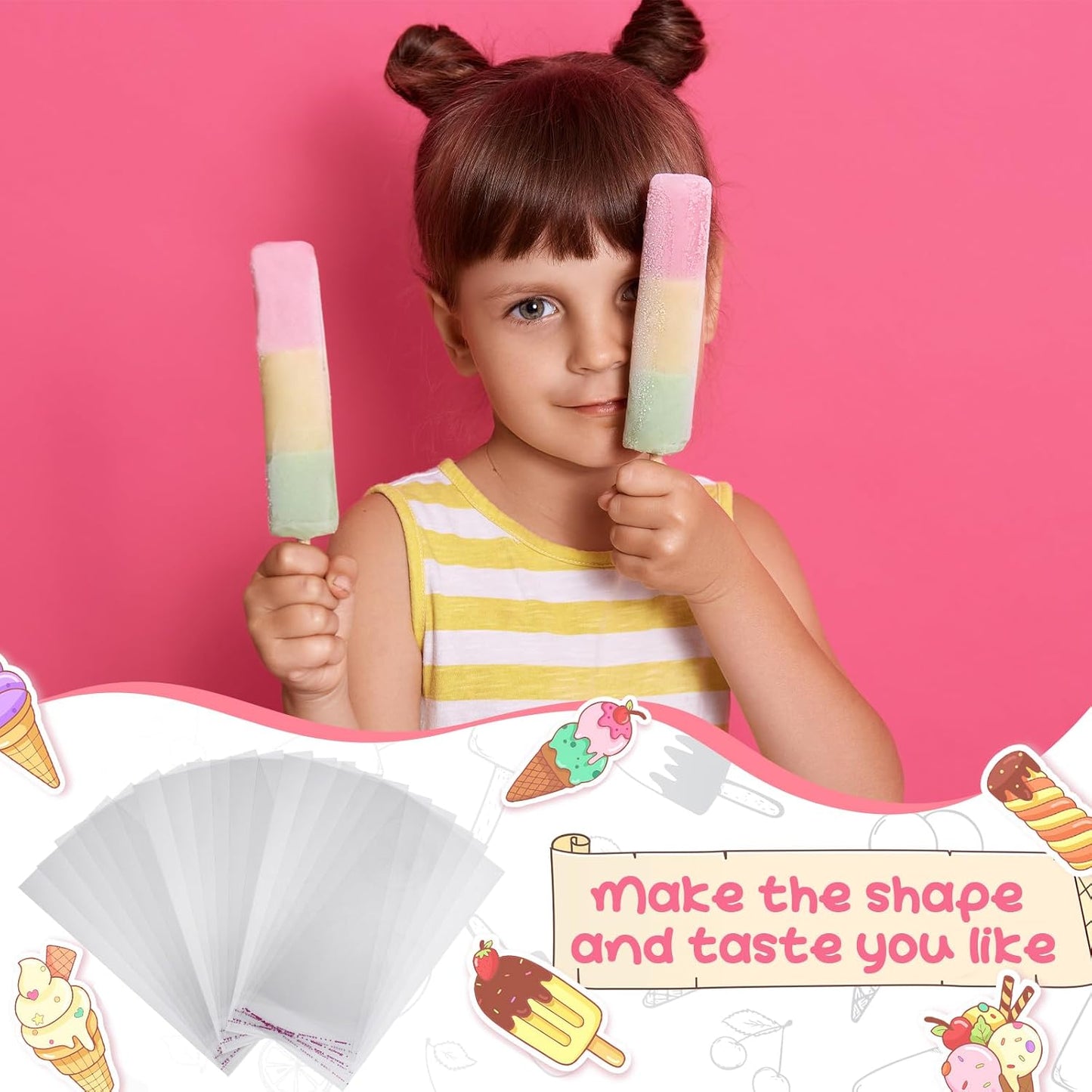 Funda Para Helado de Paleta  4.49 " 50 Paquete