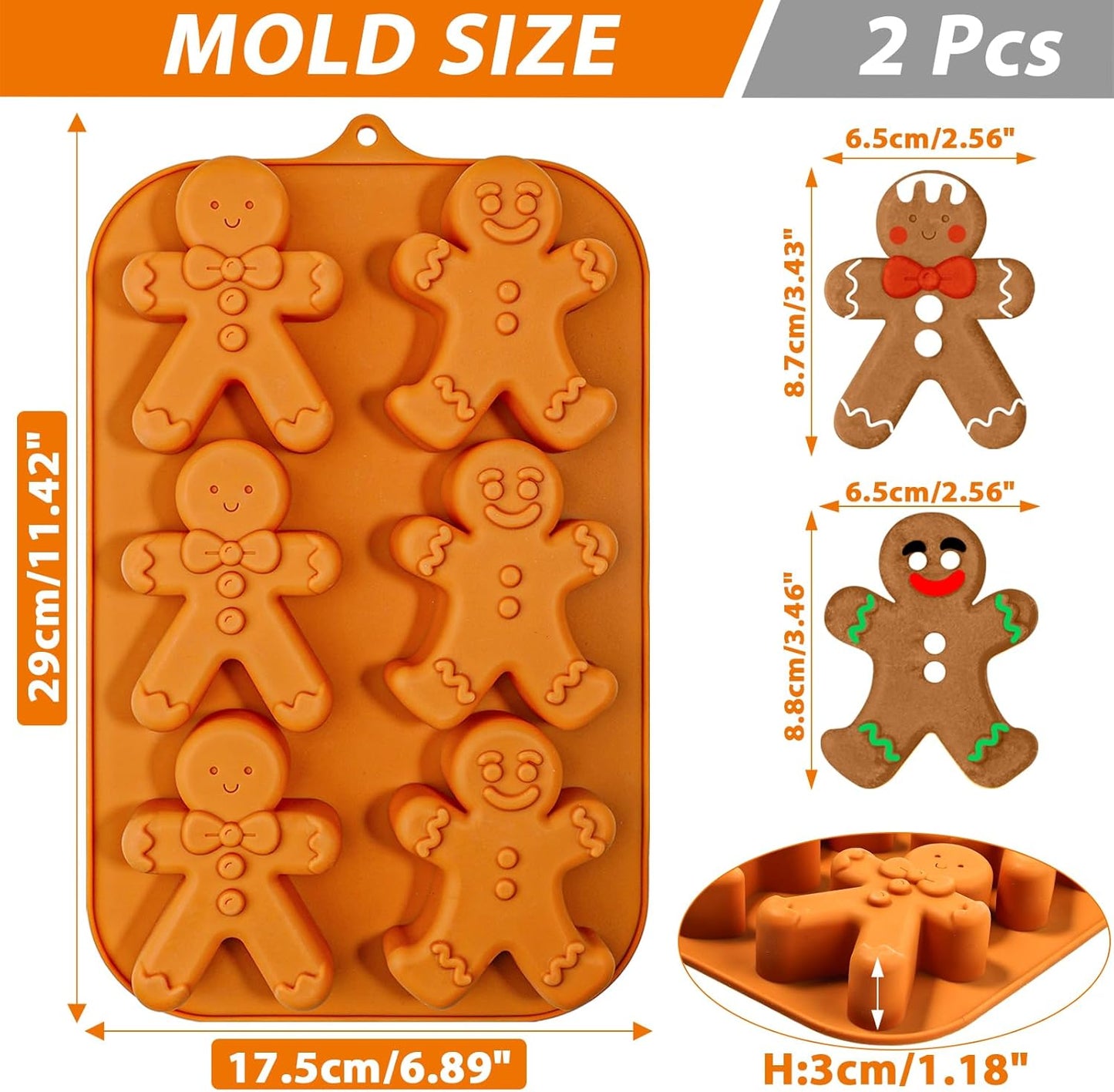 Molden para galletas de jengibre 6 cavidades