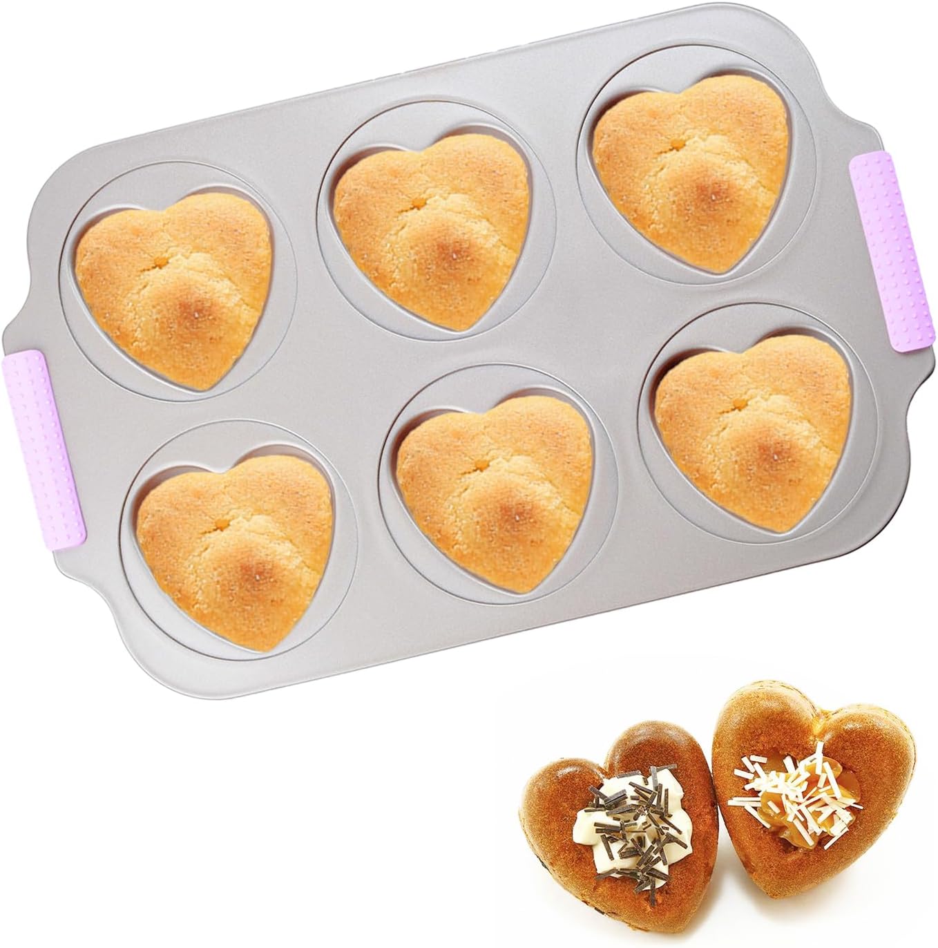 Molden Para Pastele de Forma de Corazon 6 Cavidades