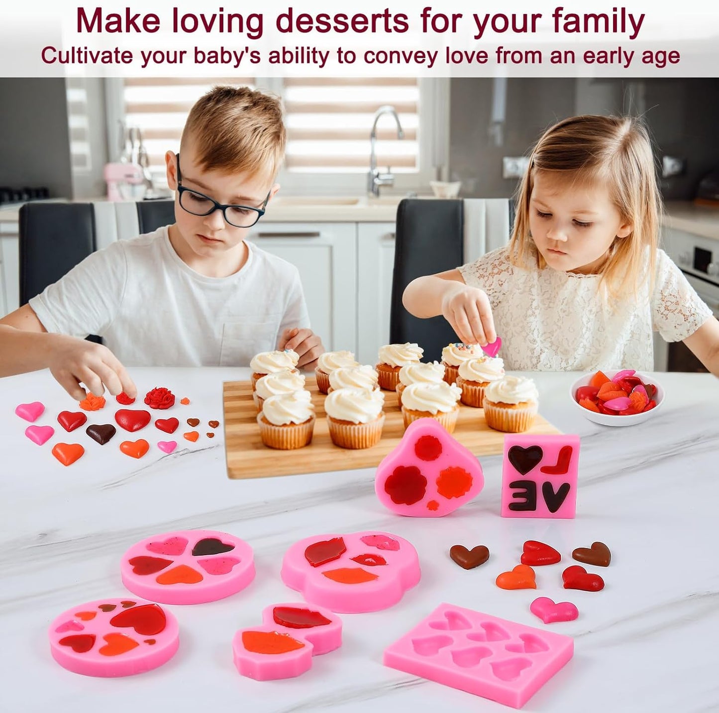 Juego de moldes de silicona para pasteles de San Valentín