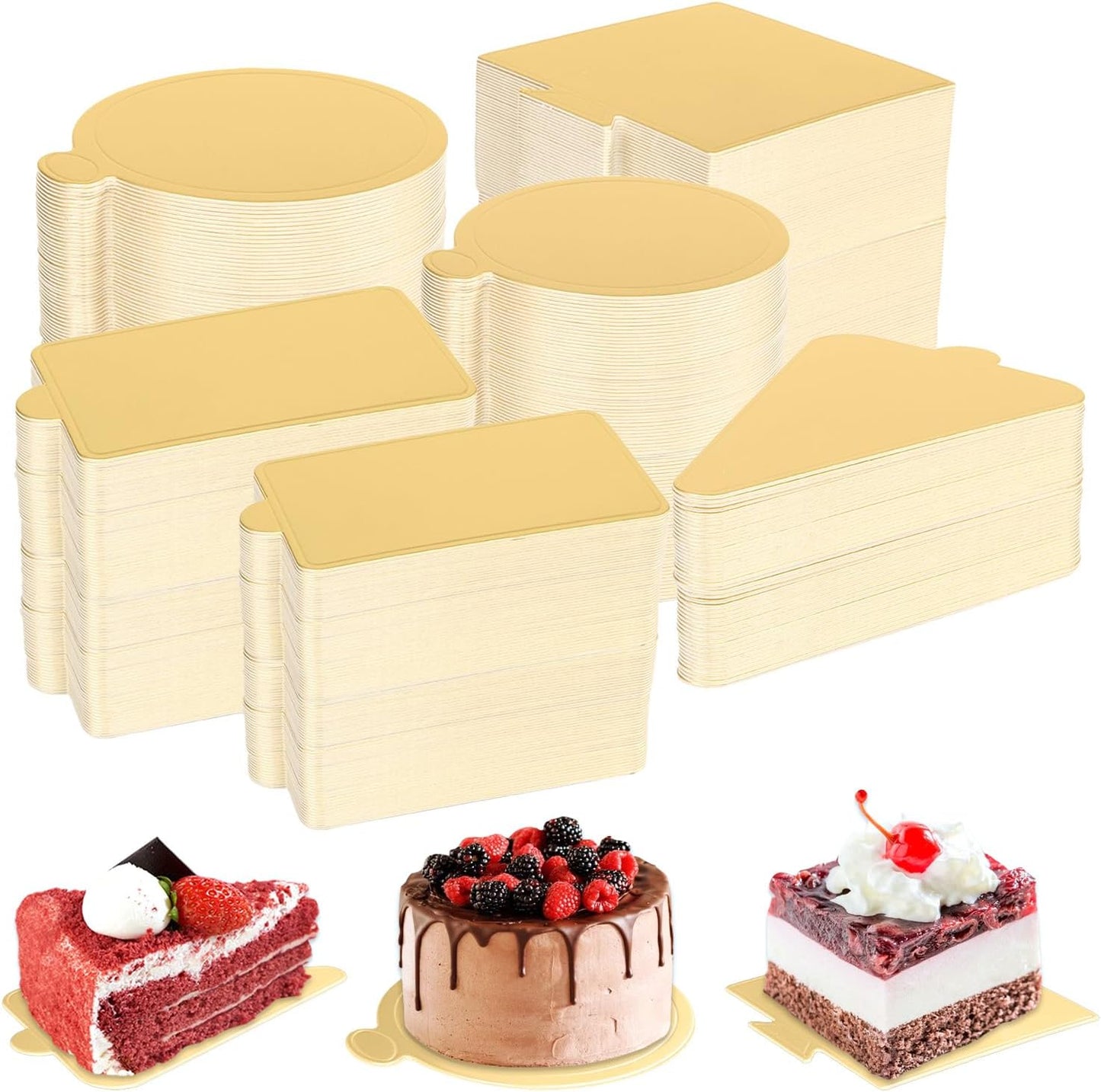 Mini Redondete Dorado Para Postre Forma de Triangulo