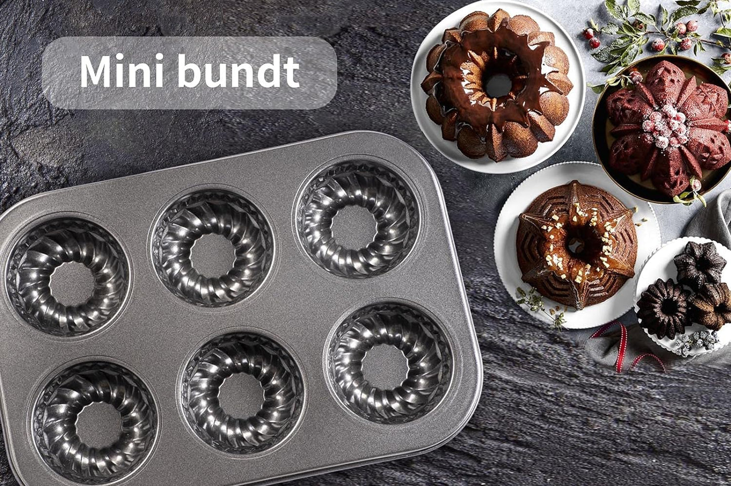 Mini molde para tartas 6 cavidades