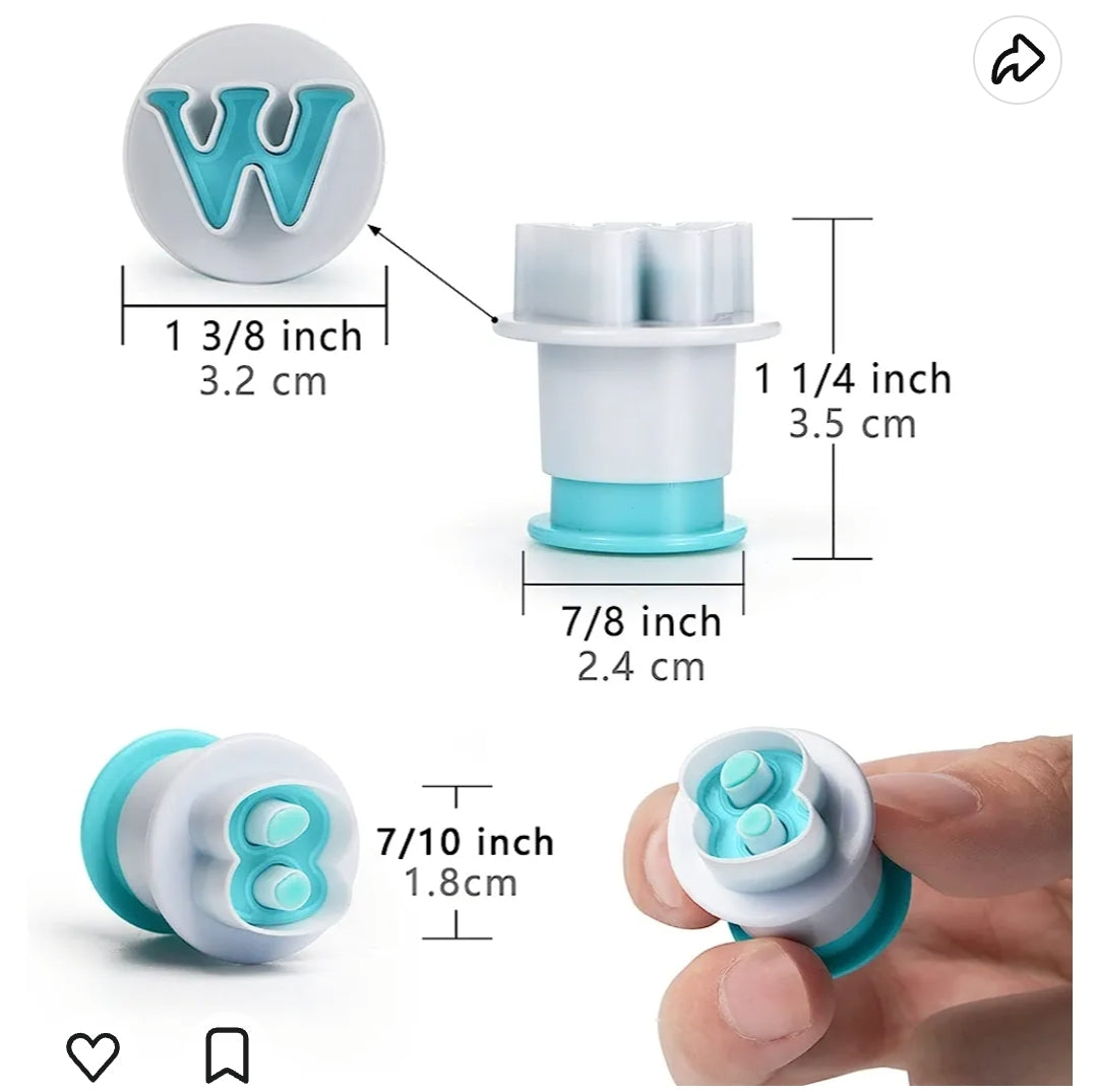 Molde de silicone de numeros y letras