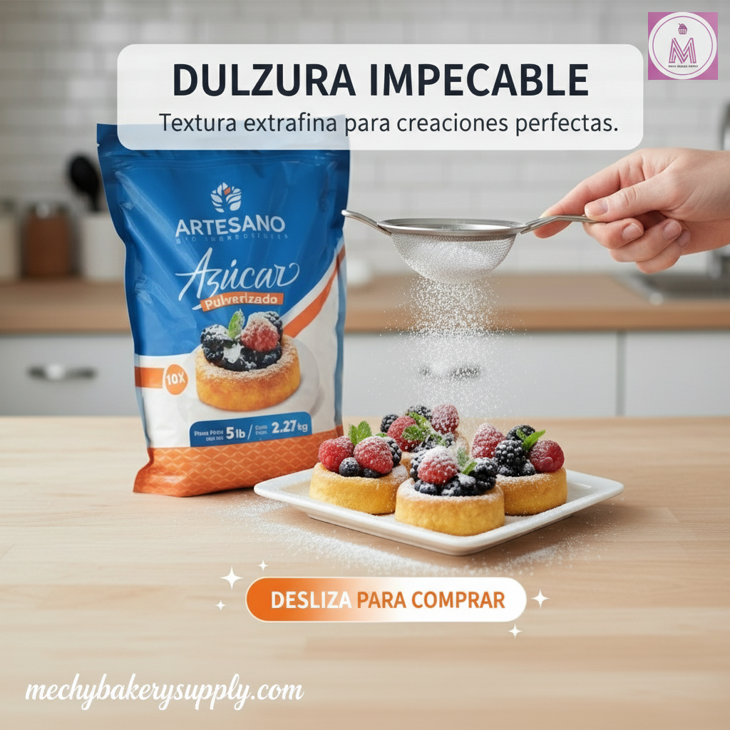 Anuncio Azúcar Artesano con Branding Mechy Bakery Supply