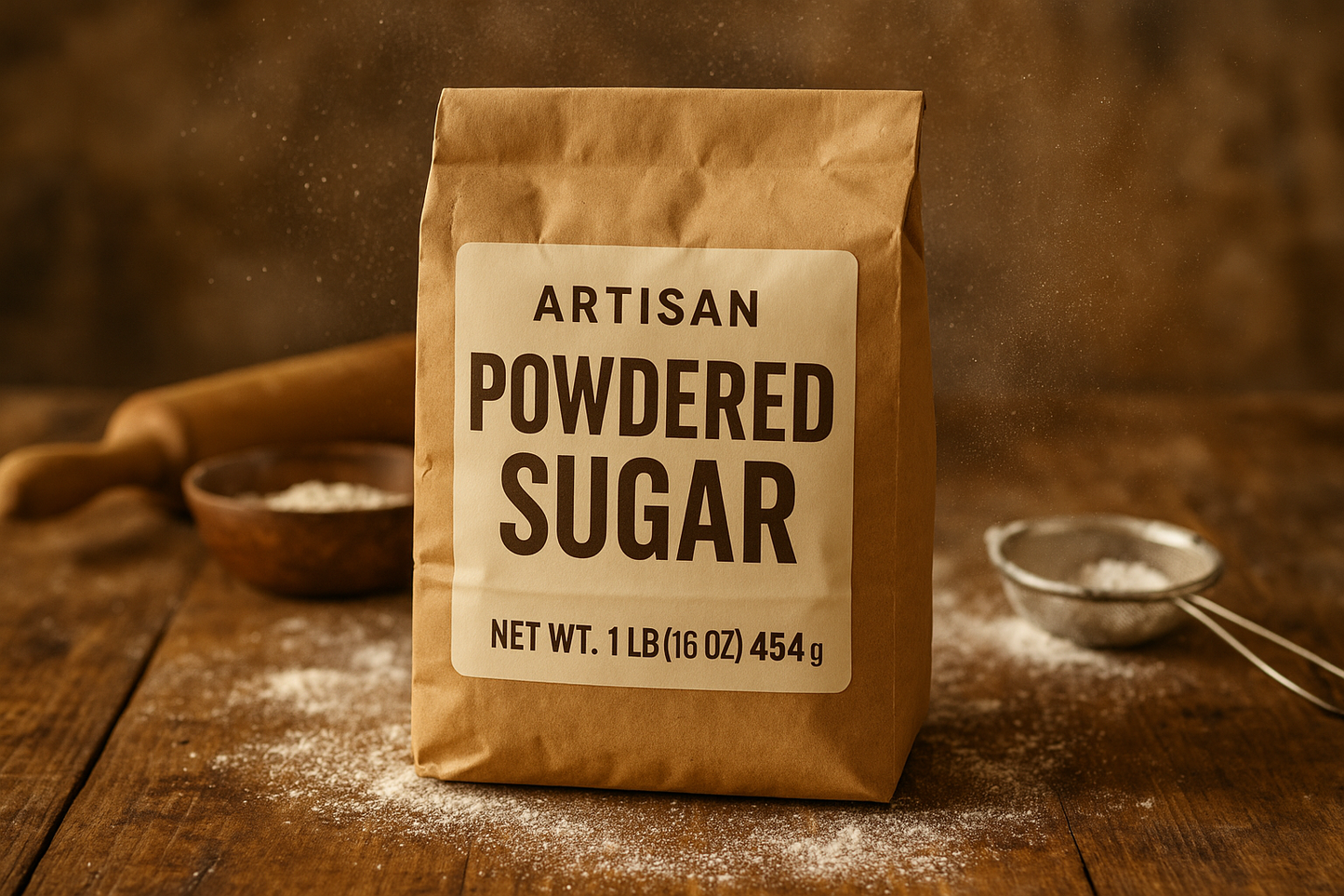 Azúcar Pulverizada Artesano - Ambiente Rústico