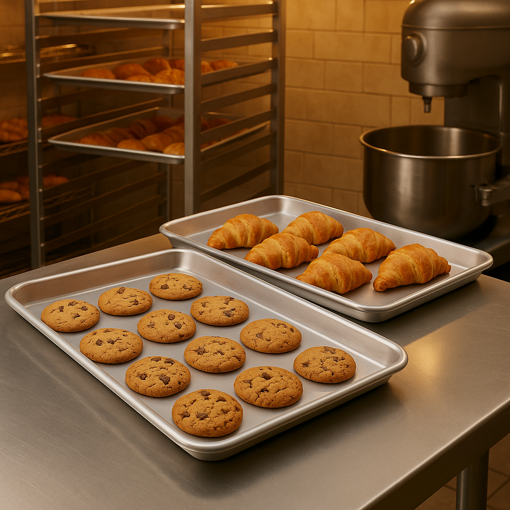 Bandejas en cocina profesional