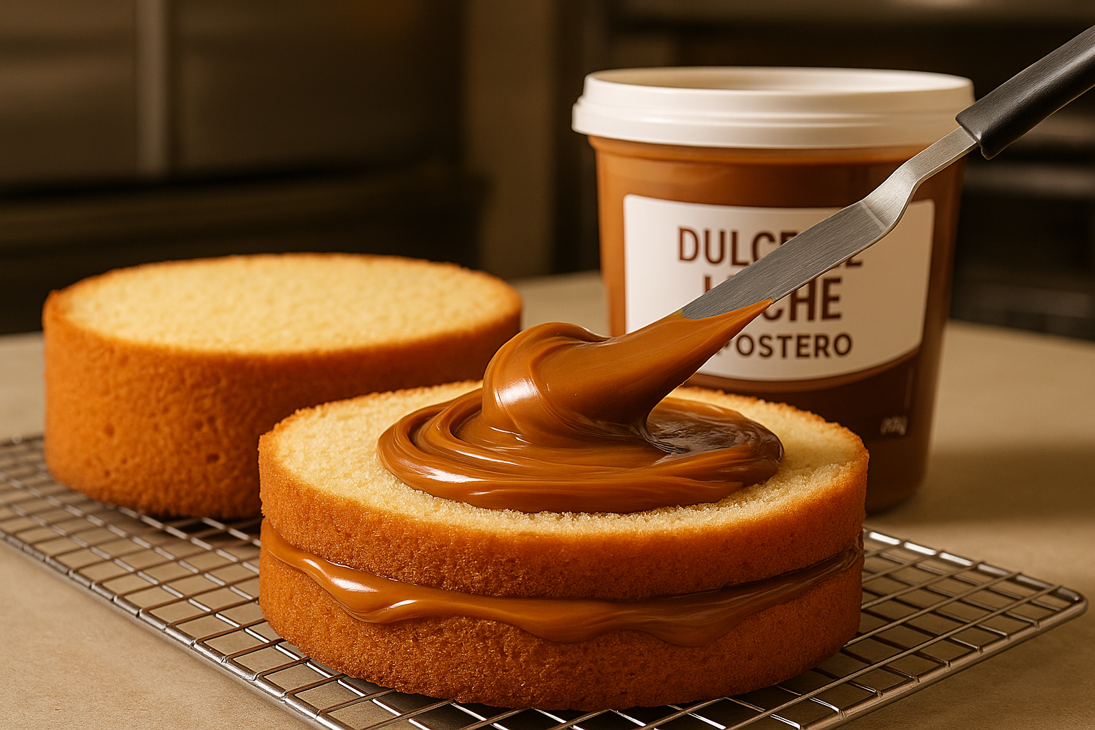 Bizcocho relleno con Dulce de Leche Repostero