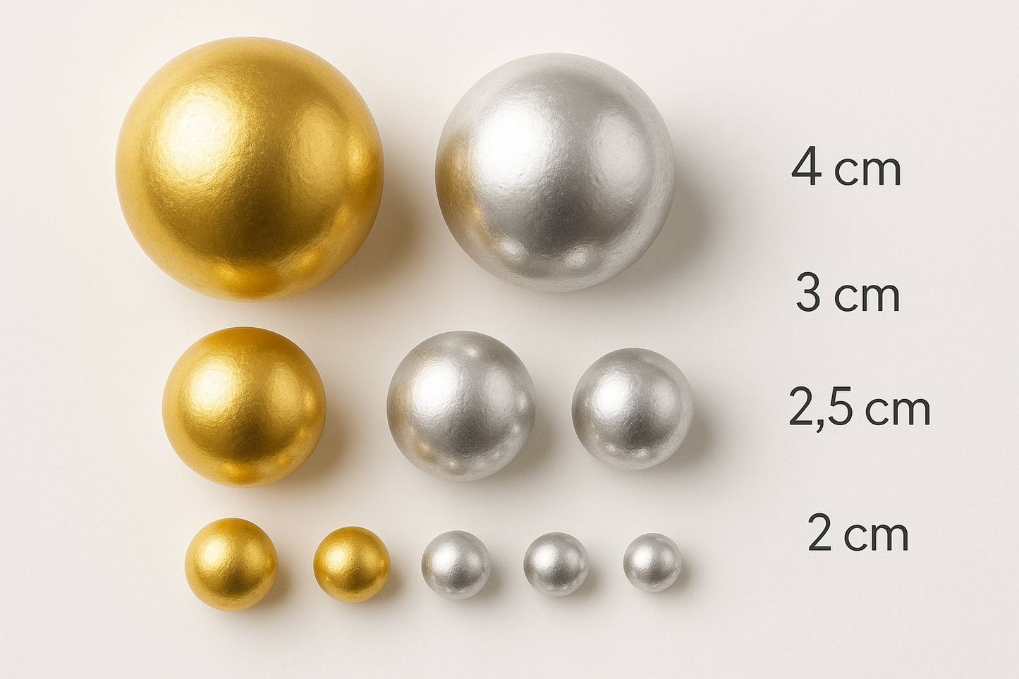 Bolas doradas y plateadas - Vista de producto