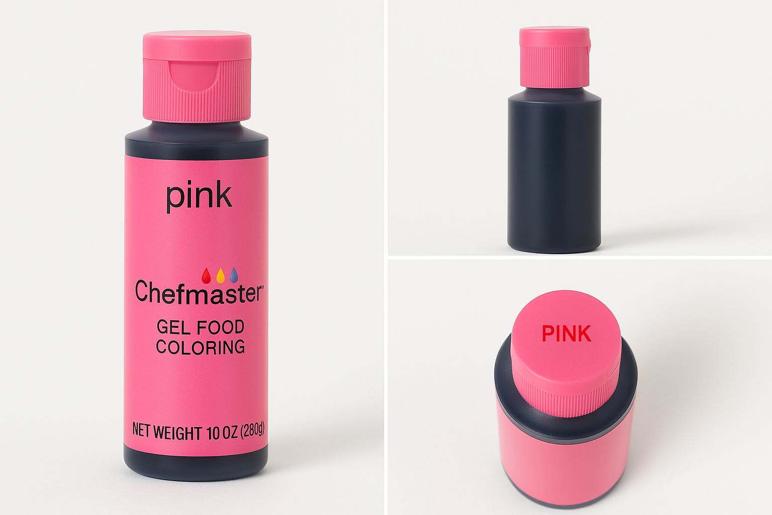 Color rosado gel Chefmaster - Vistas múltiples