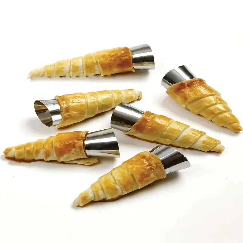 moldes de cuerno de crema de acero inoxidable
