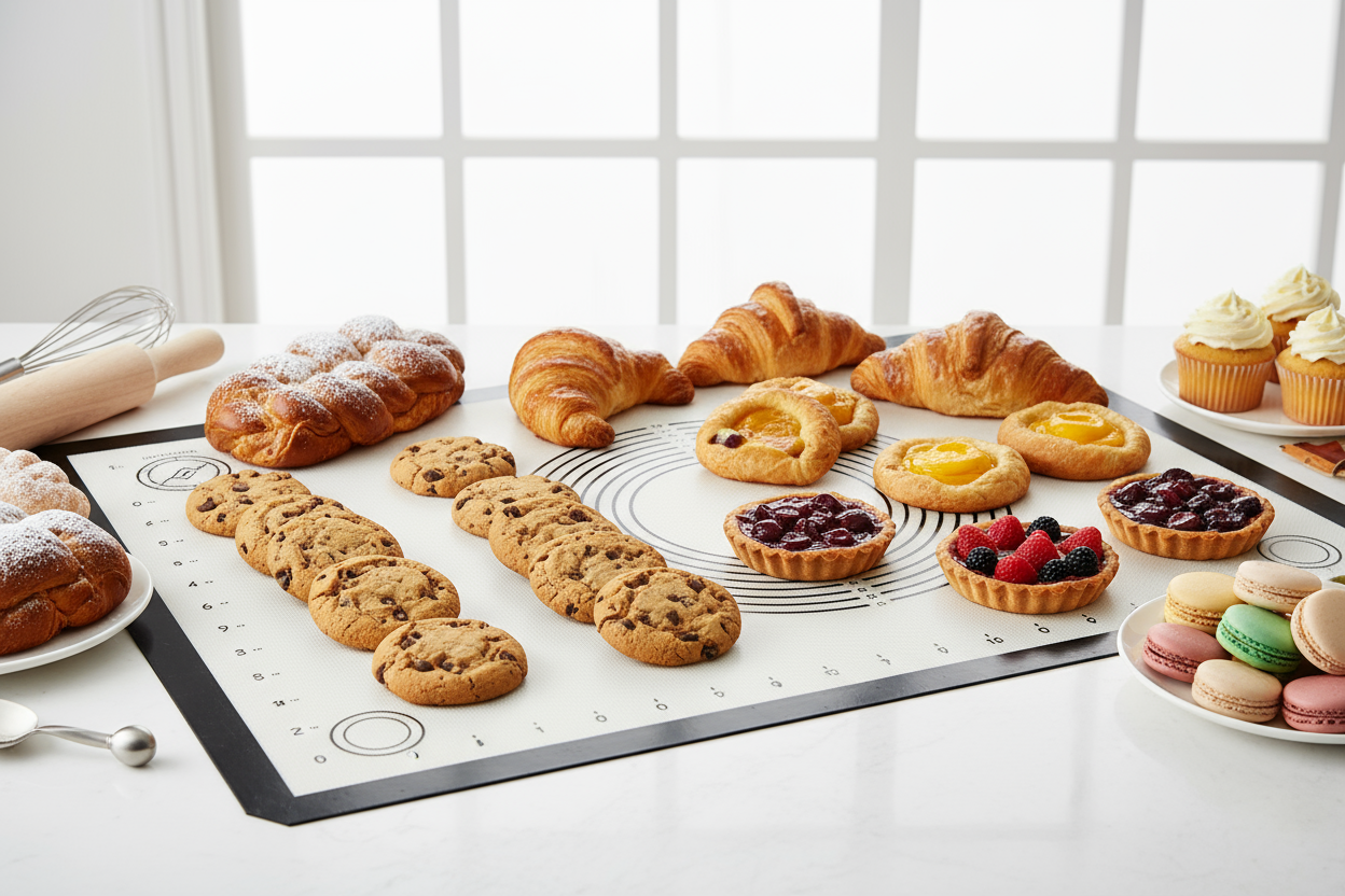 Mantel con productos de repostería