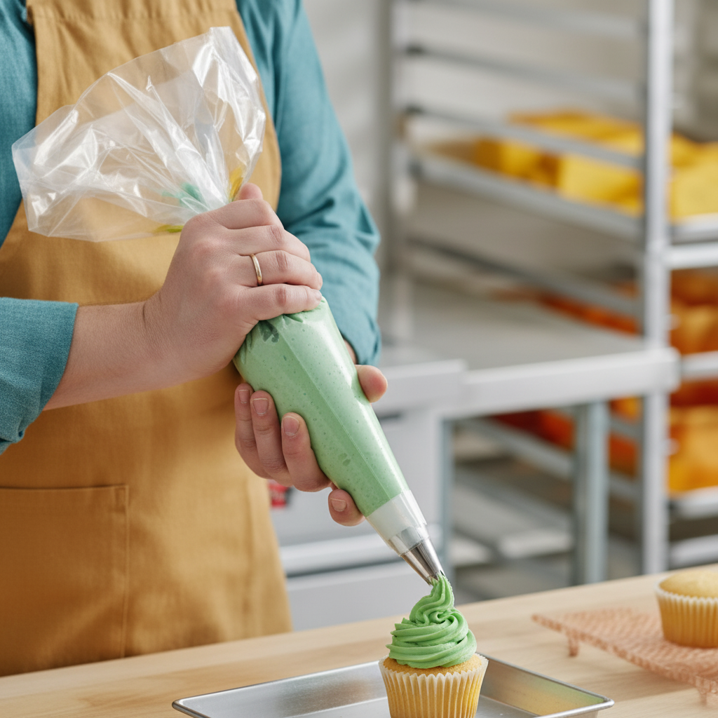 Pastelera con manga desechable