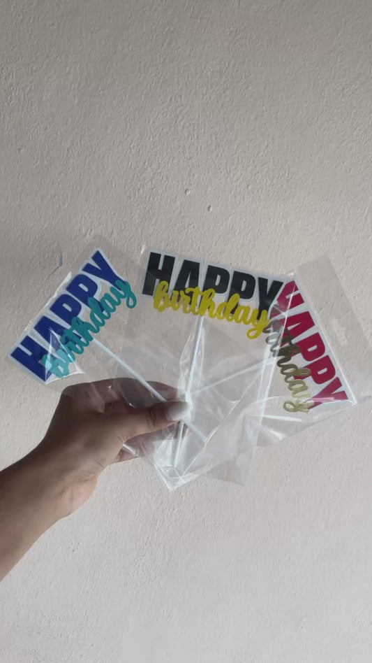Toppers happy birthday colores