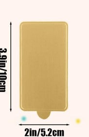 Mini Redondete Dorado Para Postre Rectangular Pequeño