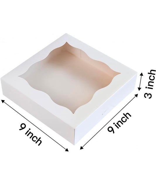 Cajas de panadería blancas de 9 x 9 x 3