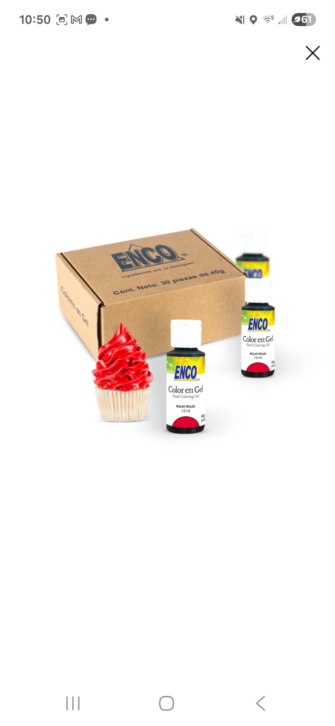 Color Rojo en Gel Caja 40g ENCO
