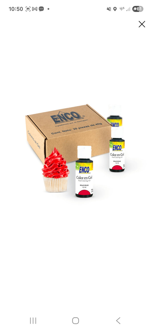 Color Rojo en Gel Caja 40g ENCO