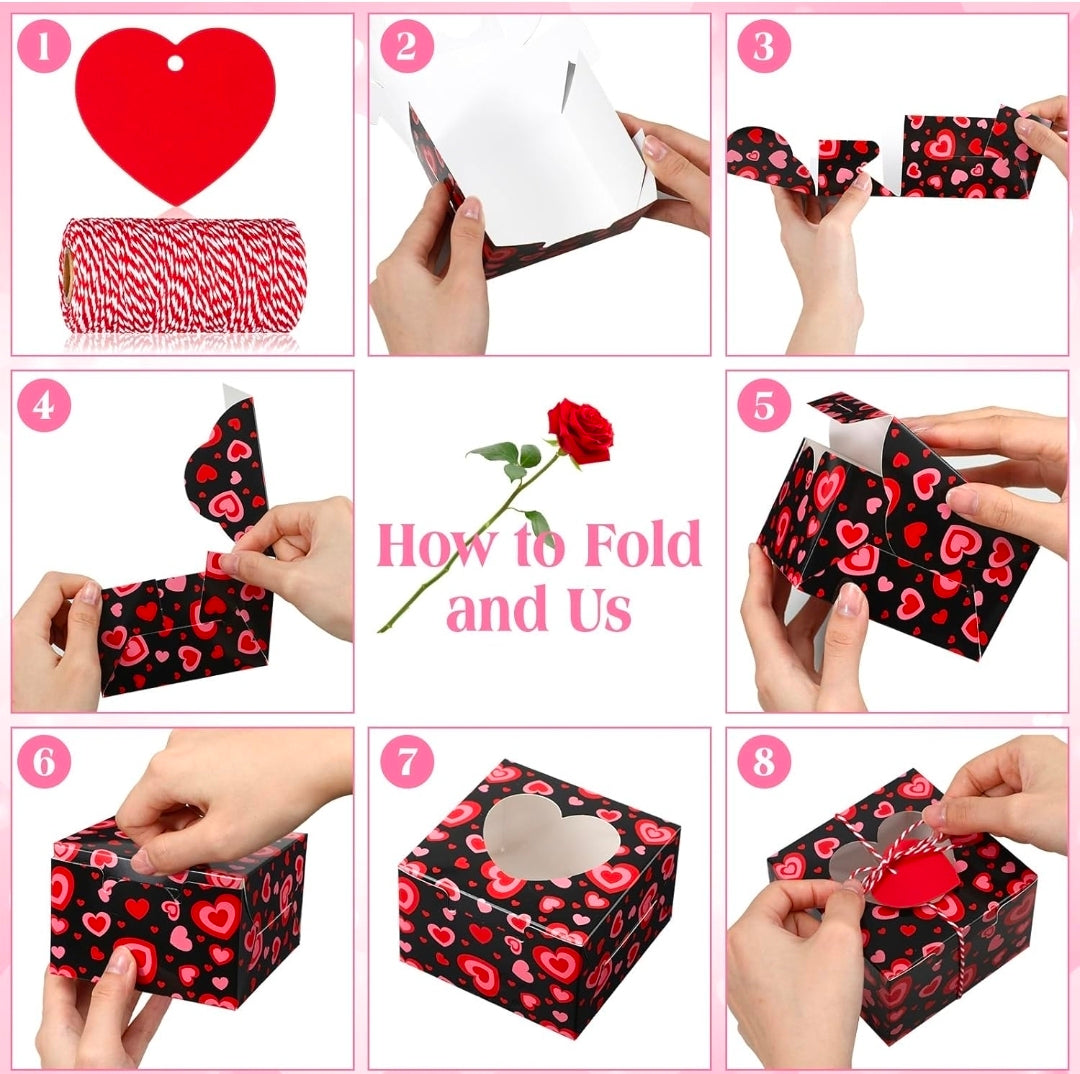 Cajas de Regalo para Repostería de San Valentín: recibirás 50 cajas 5X3