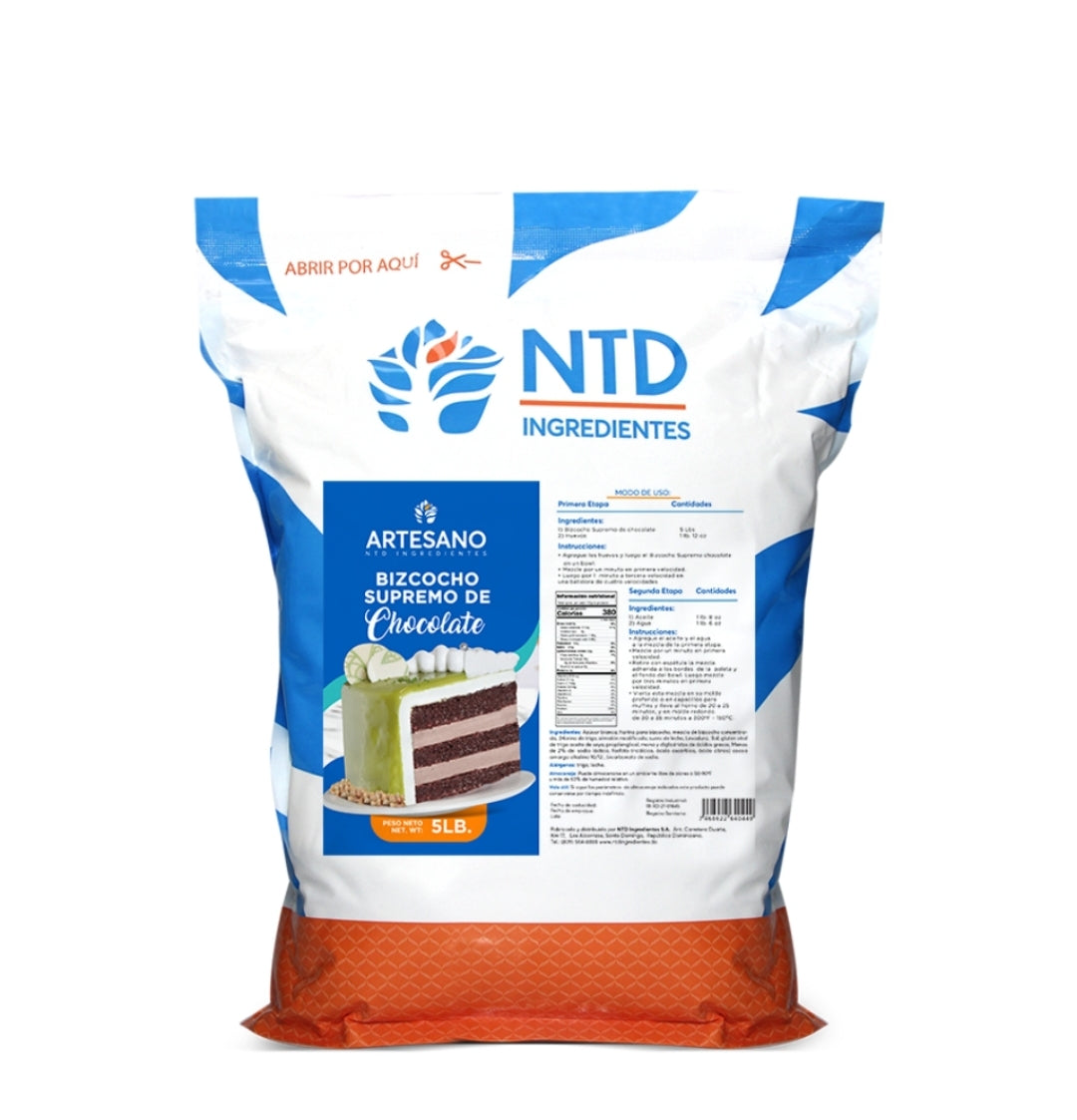 Bizcocho de Chocolate Supremo Artesano disponible en Funda 5 Lb