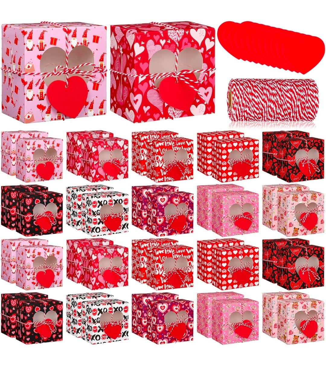 Cajas de Regalo para Repostería de San Valentín: recibirás 50 cajas 5X3
