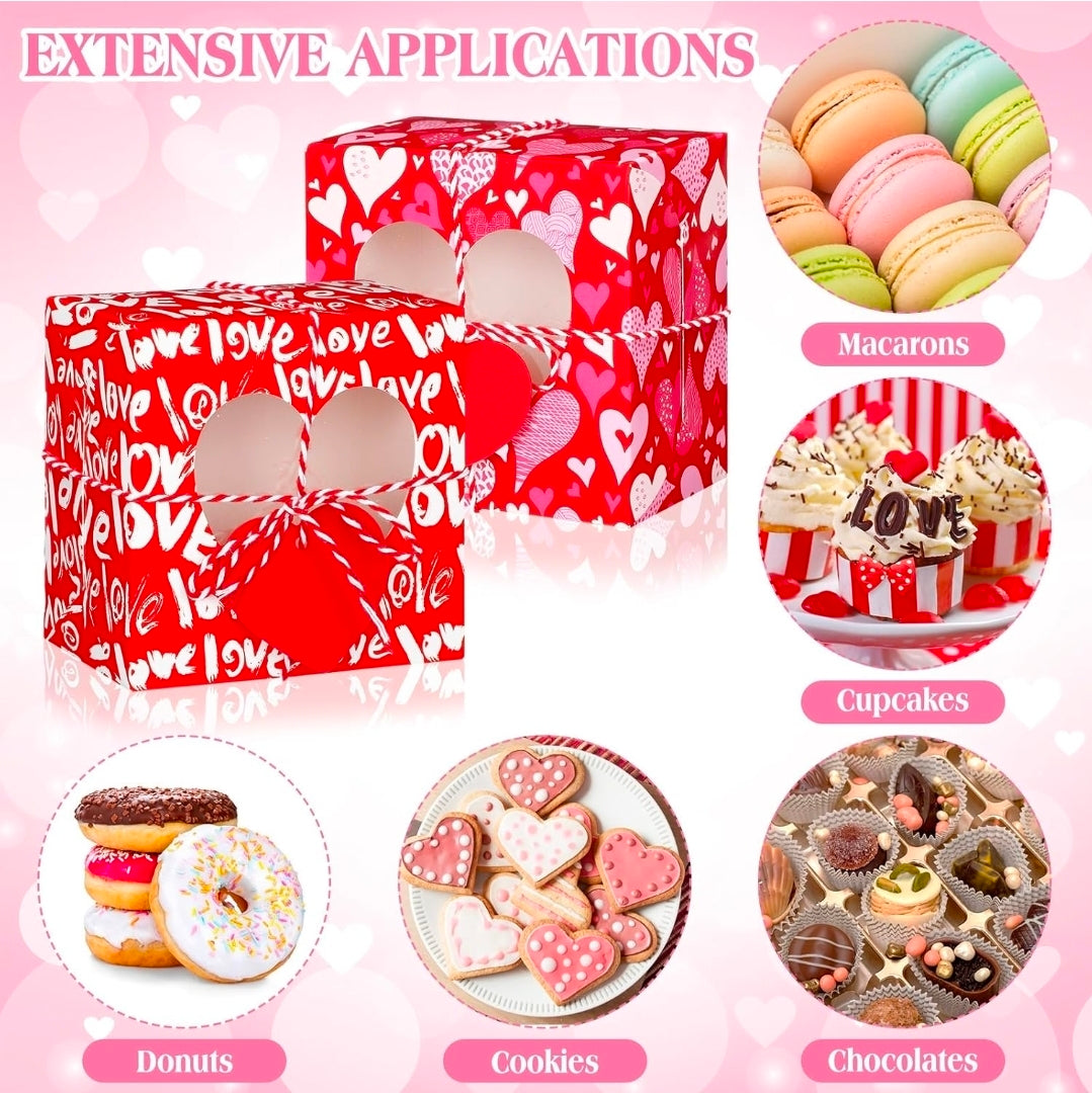 Cajas de Regalo para Repostería de San Valentín: recibirás 50 cajas 5X3