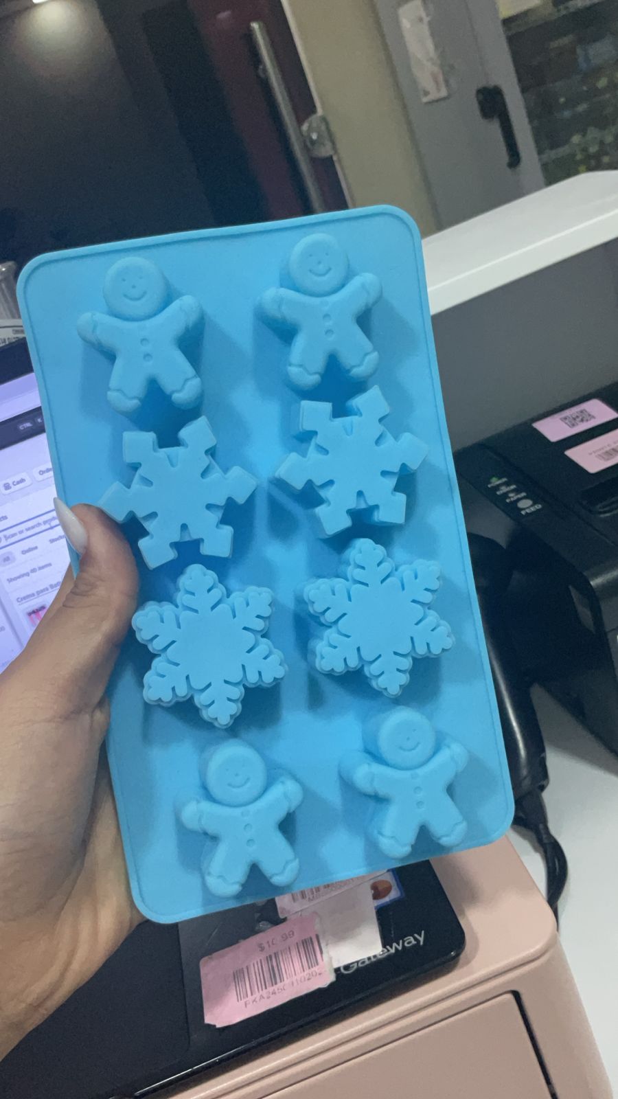 Molde de silicone copo de navideño