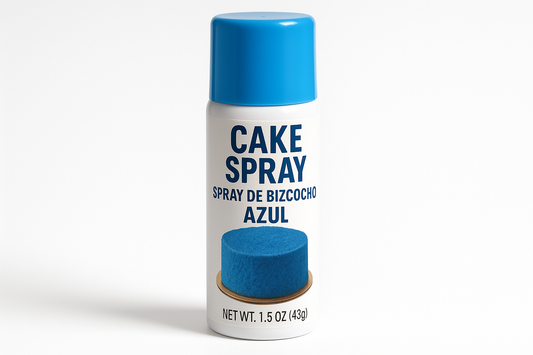 Spray de bizcocho azul