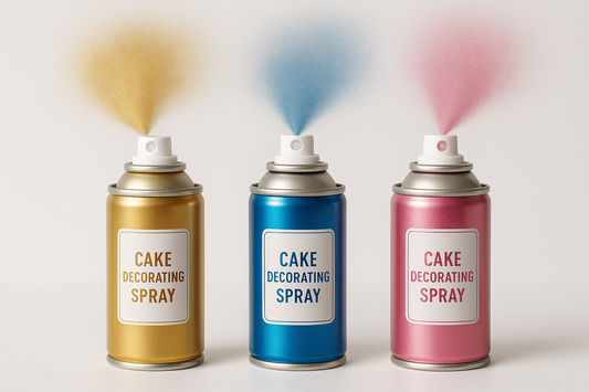 Sprays decorativos dorado, azul y rosado