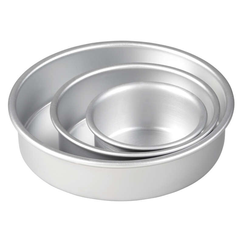 Moldes para pasteles redondos de aluminio, juego de 3 piezas con moldes para pasteles de 8, 6 y 4 pulgadas