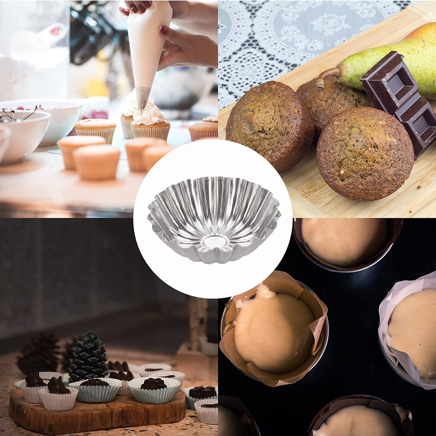 Moldes para tartas de huevo, paquete de 10 unidades
