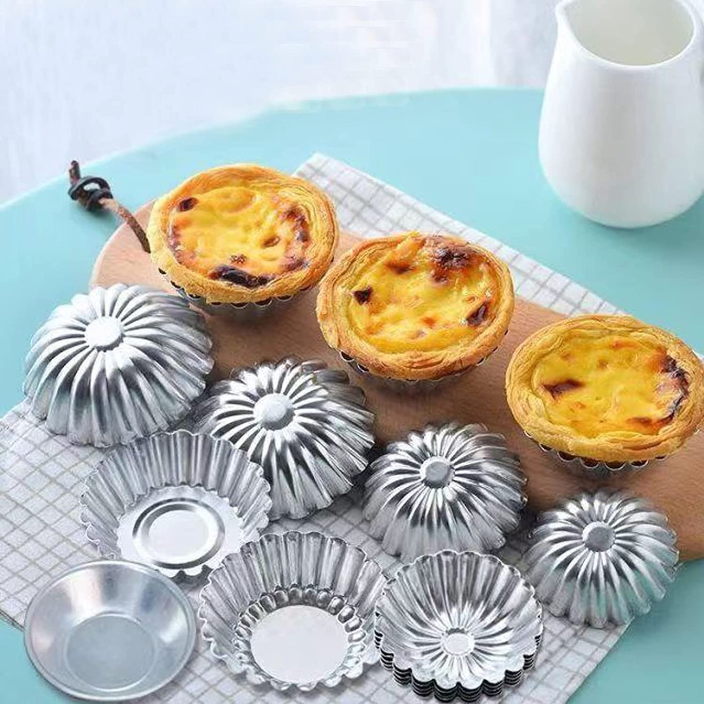 Moldes para tartas de huevo, paquete de 10 unidades