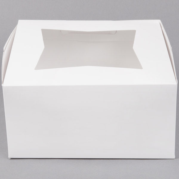 Caja blanca para pasteles con ventana de 10" x 10" x 5"